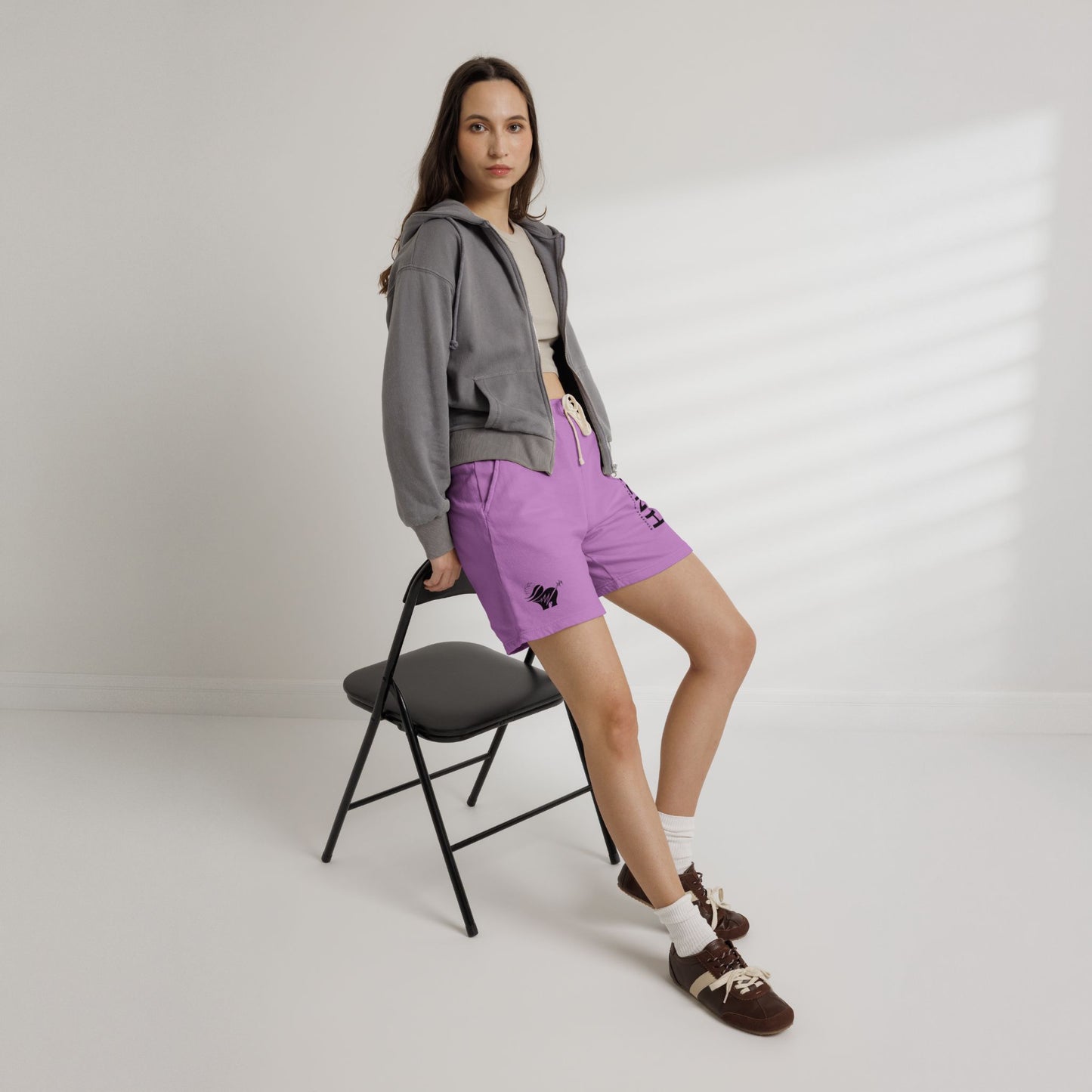 ALNH Minimal Logo Fleece Sweat Shorts — Garment-Dyed Comfortable Lounge Shorts