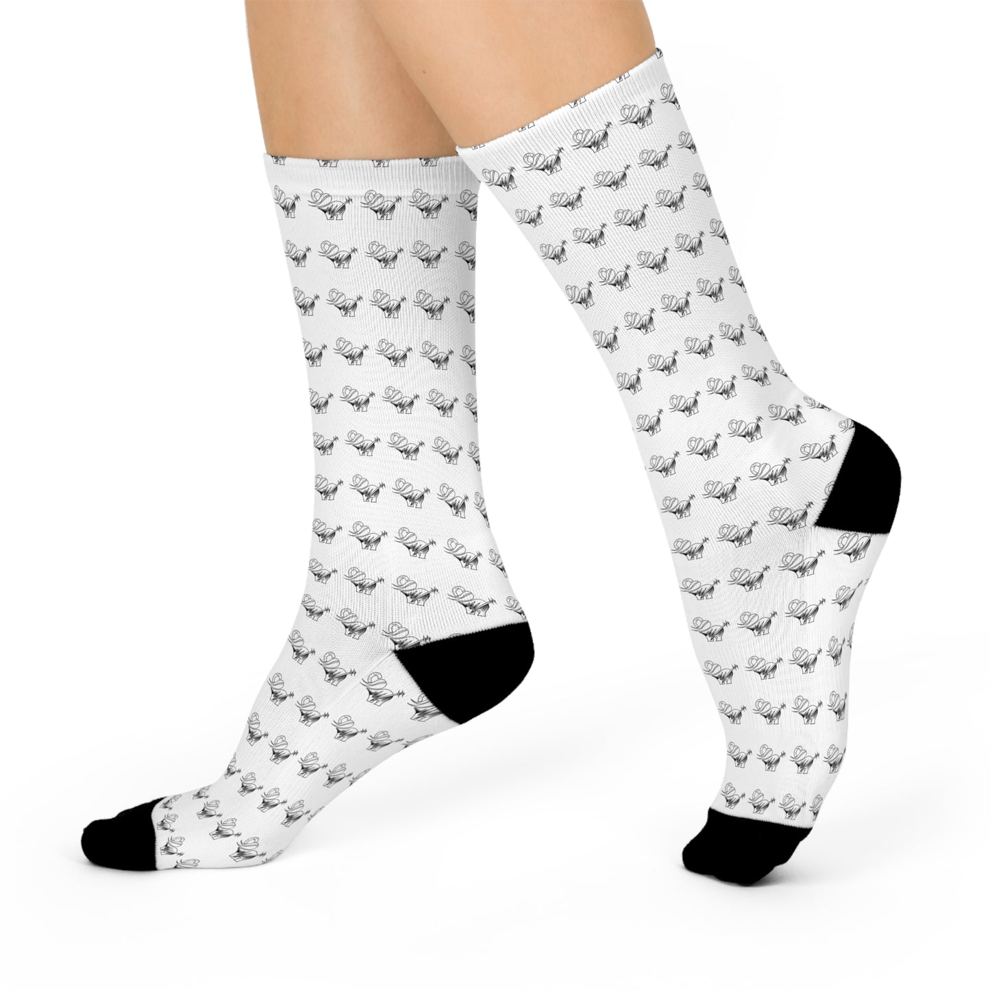 Cute Animal Pattern Cushioned Crew Socks for Comfort and Style- Ellie