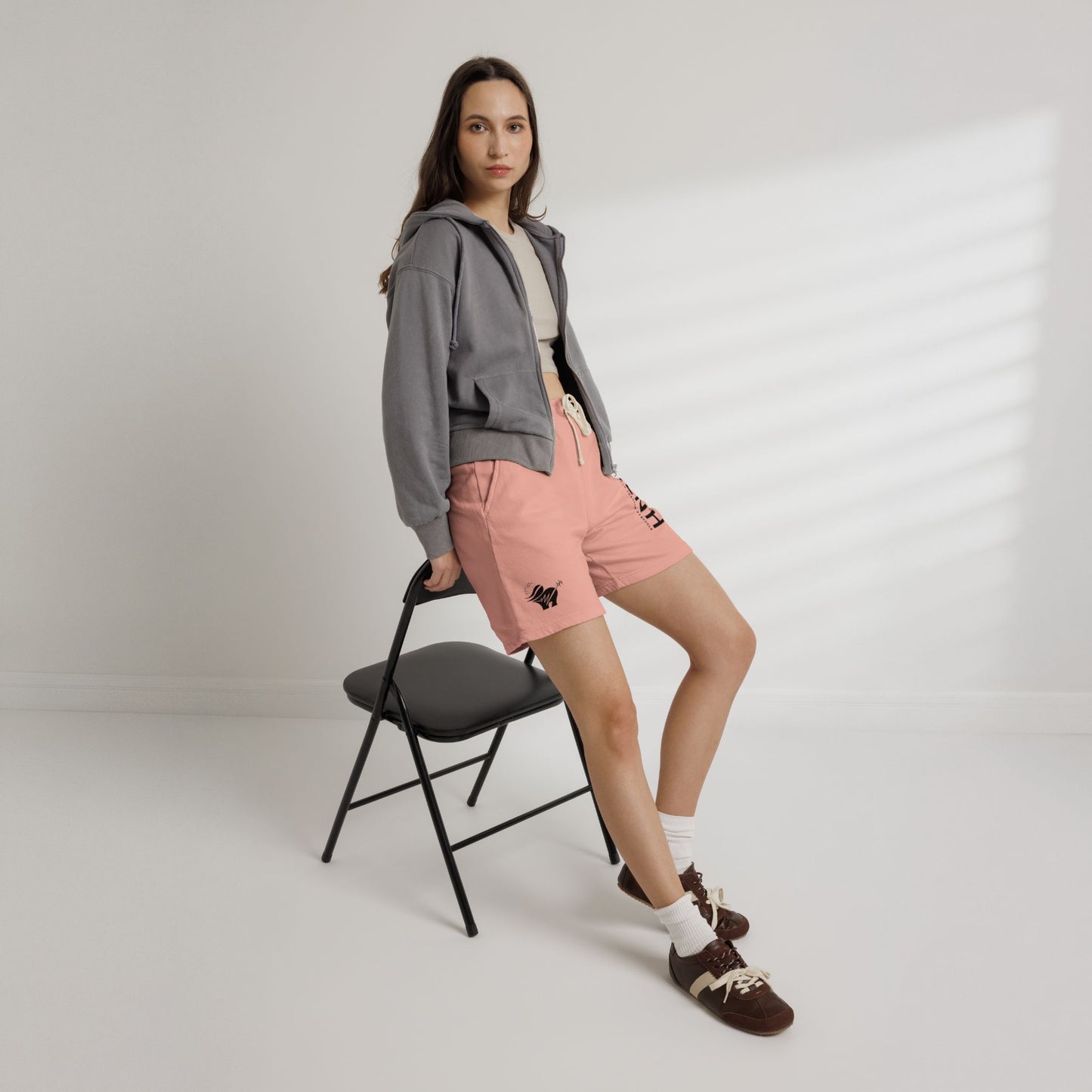 ALNH Minimal Logo Fleece Sweat Shorts — Garment-Dyed Comfortable Lounge Shorts
