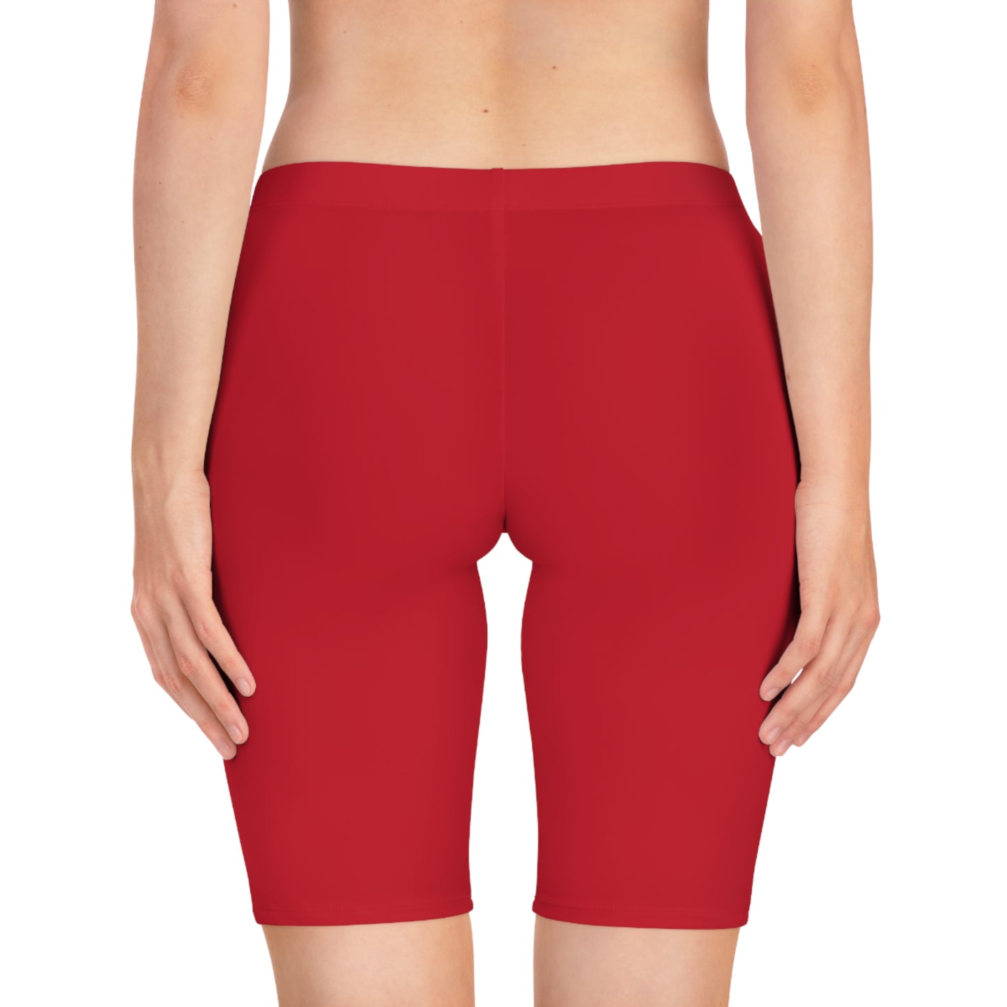 A.L.N.H Women's Red Bike Shorts with Artistic Design - Activewear for Cycling and Fitness