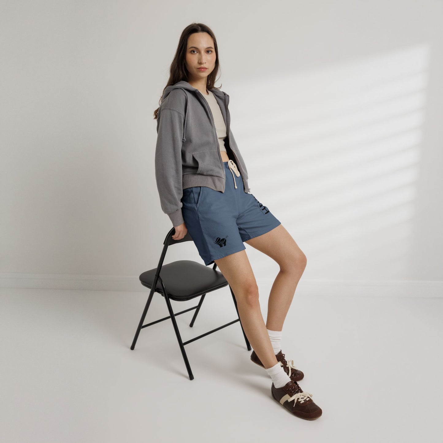 ALNH Minimal Logo Fleece Sweat Shorts — Garment-Dyed Comfortable Lounge Shorts