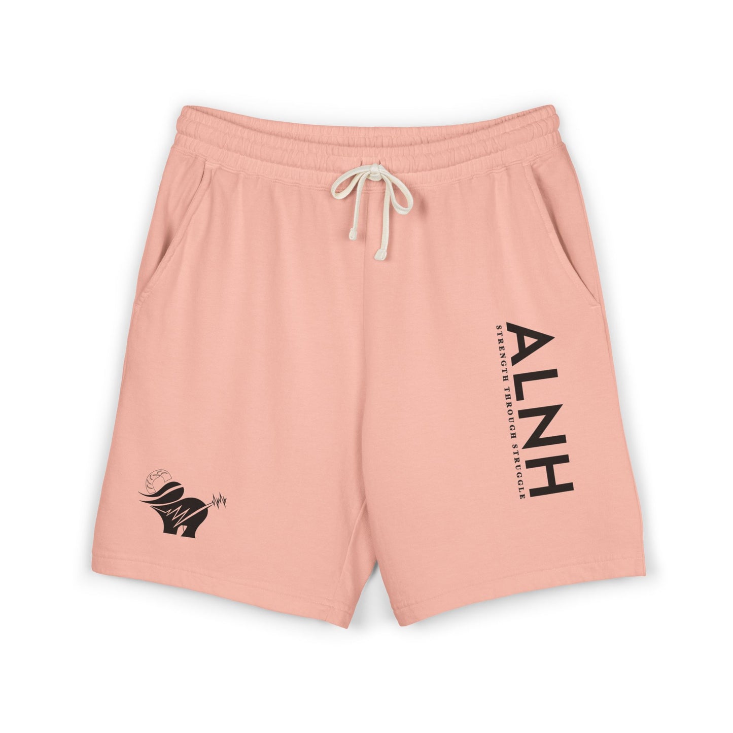 ALNH Minimal Logo Fleece Sweat Shorts — Garment-Dyed Comfortable Lounge Shorts