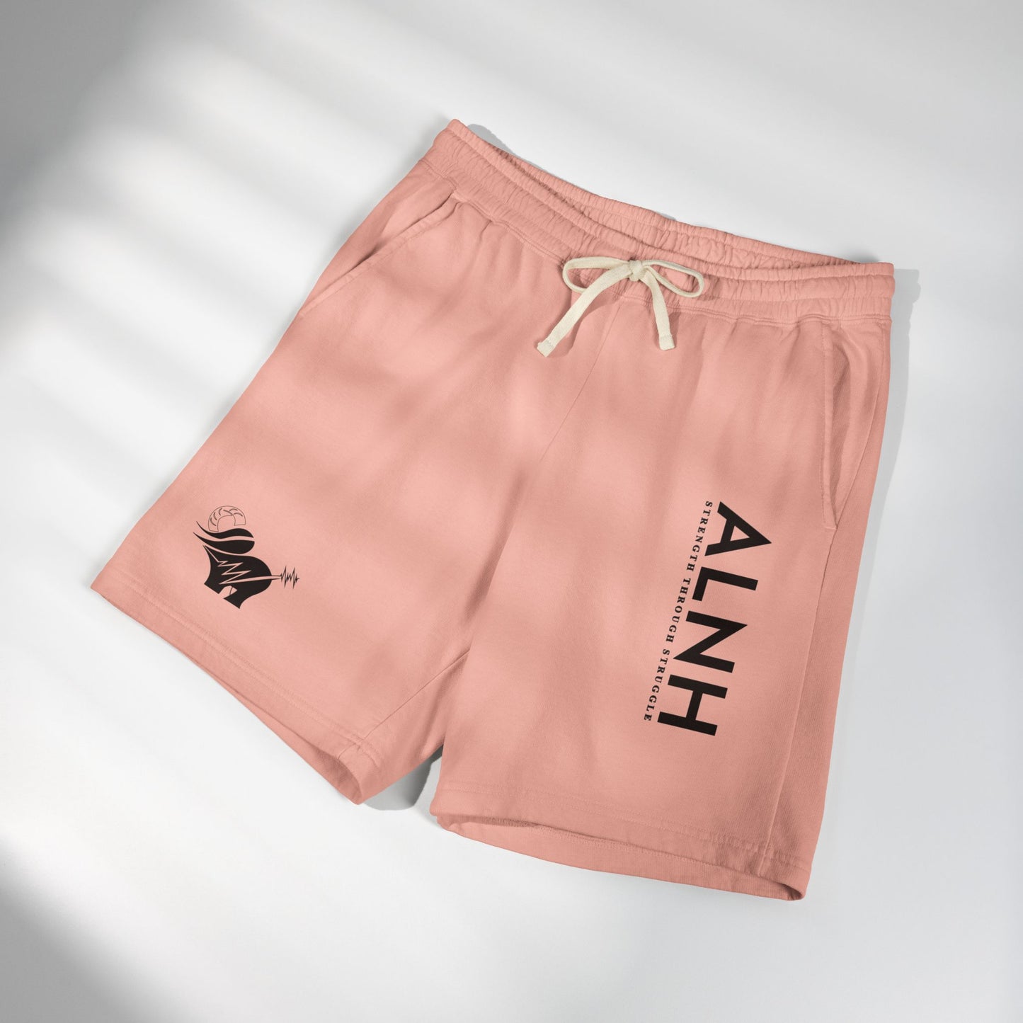ALNH Minimal Logo Fleece Sweat Shorts — Garment-Dyed Comfortable Lounge Shorts