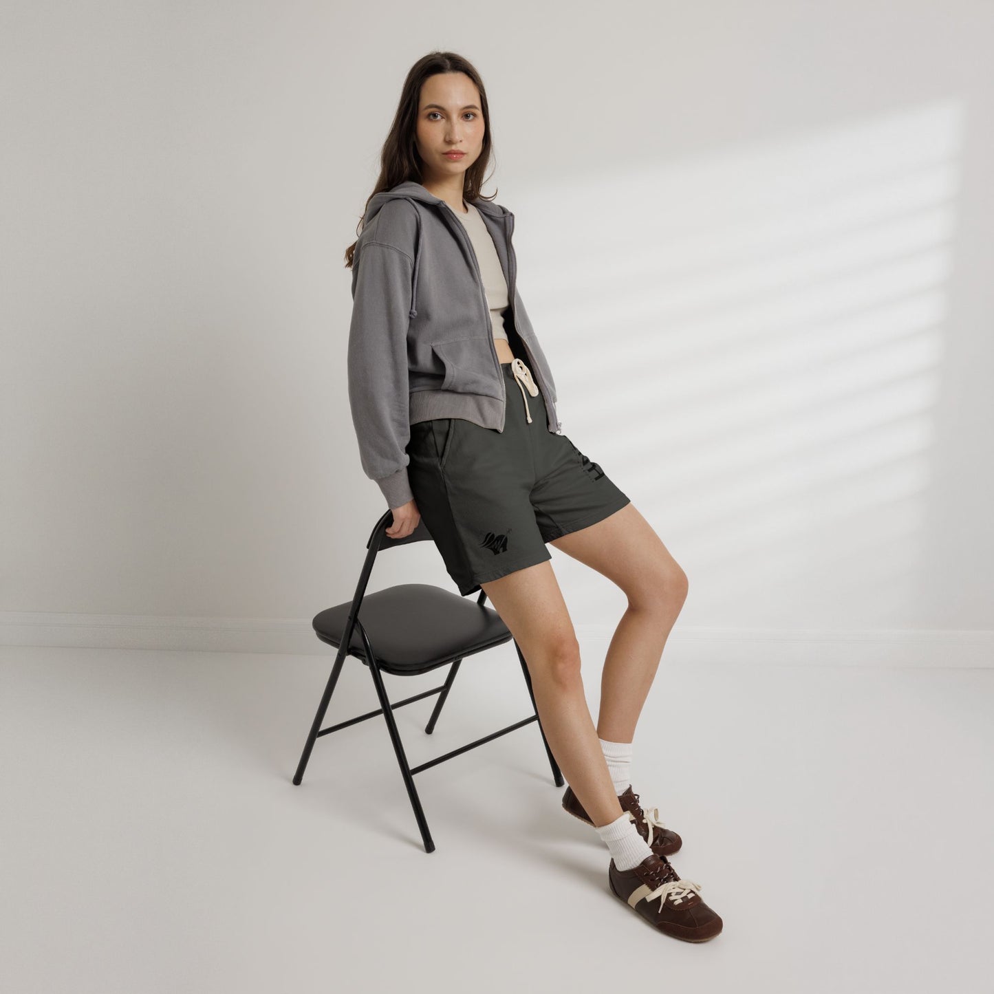 ALNH Minimal Logo Fleece Sweat Shorts — Garment-Dyed Comfortable Lounge Shorts