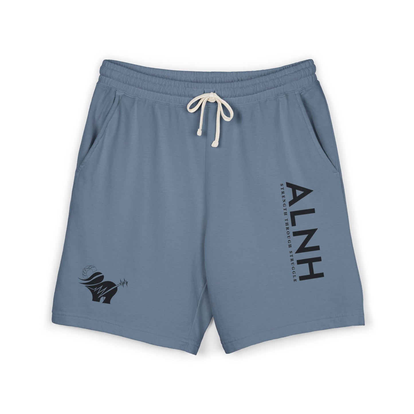 ALNH Minimal Logo Fleece Sweat Shorts — Garment-Dyed Comfortable Lounge Shorts